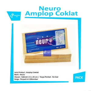 NEURO - Amplop Coklat Ukuran Kabinet No Seal ( 11 x 24 cm ) - Pack