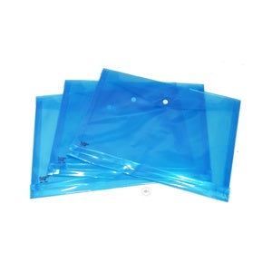 FOLDER ONE - Map Kancing Plastik Ukuran Folio - Biru / Lusin