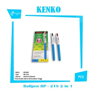 Kenko - Ball Pen 2 In 1 Hitam dan Merah Pulpen - 218  - Pcs