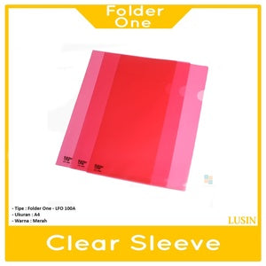 FolderOne - Map L Bening A4 Warna - Lusin - MERAH