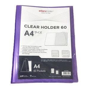 InterXFolder - Dokumen Clear Holder isi 60 Pocket A4 - PCS - Ungu