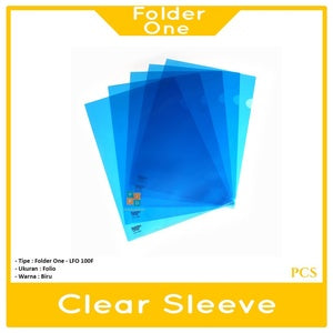 Folder One - Map L - Map Bening  Folio F4 Warna - Lusin - BIRU