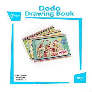 DODO - Buku Gambar Besar Ukuran A3 isi 8 Lembar/Buku Cover Motif Random / Drawing Book A3 - Pcs