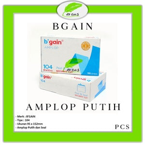 BGAIN - Amplop Putih B'gain Ukuran 104 95x152 Mm Peel & Seal - Pack