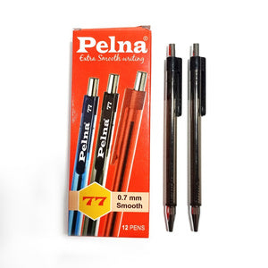 Pelna Pulpen Ballpoint 77 0.7mm Extra Smooth Writing - [ LUSIN ] - Hitam