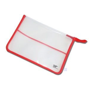 FOLDER ONE - Zipper Bag Plastic Ukuran Folio - Pcs - Merah
