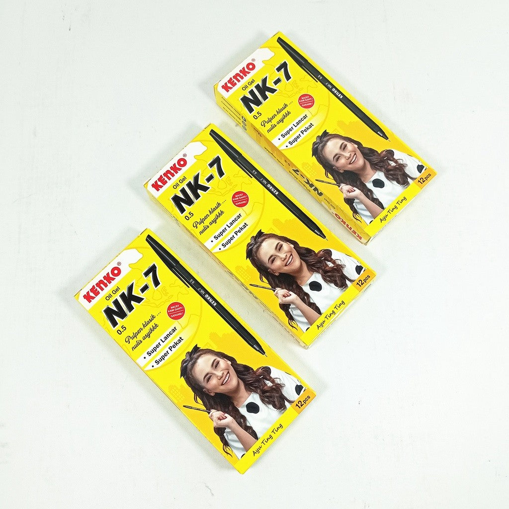 KENKO - NK-7 Pen Oil Gel Pulpen - HItam - Pcs