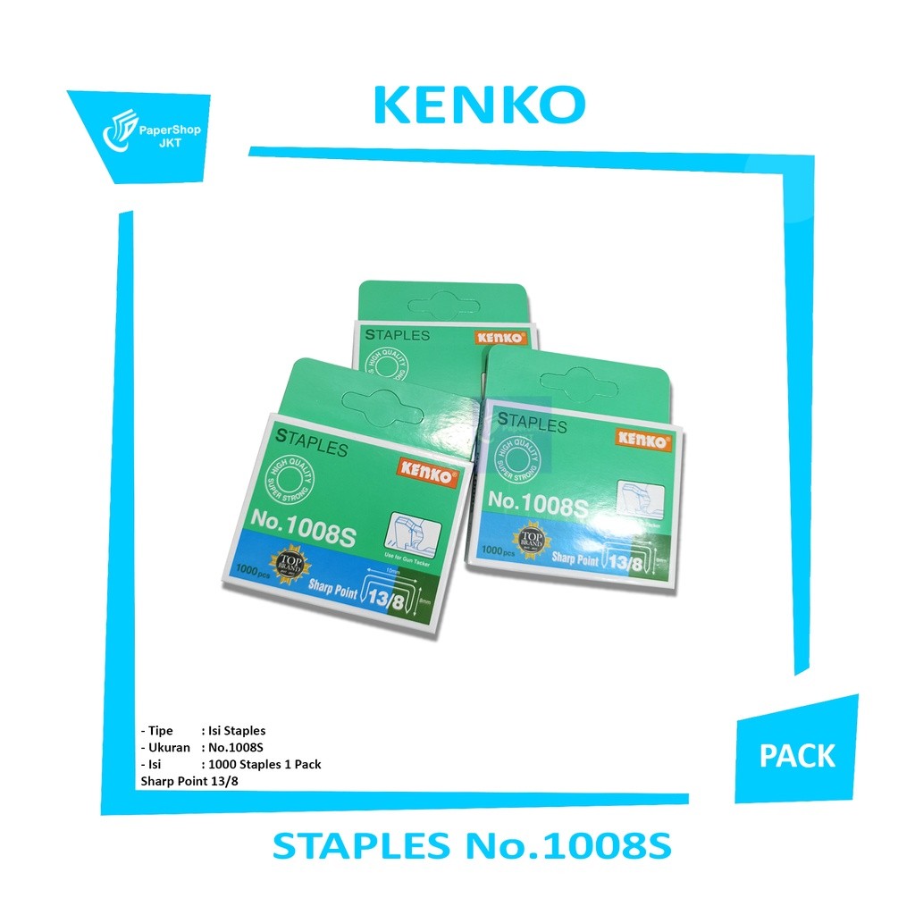 Kenko - Isi Staples No.1008S Sharp Point 13 / 8 - Pack