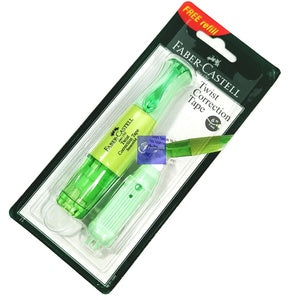FABER-CASTELL - Twist Correction Tape 6m x 5mm Free Refill - Pcs - Hijau Muda