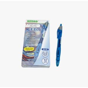 KENKO - Pulpen Varian Pena Gel Pen K1 0.5 mm Hitam dan Biru - Lusin / K1 Eco / Biru