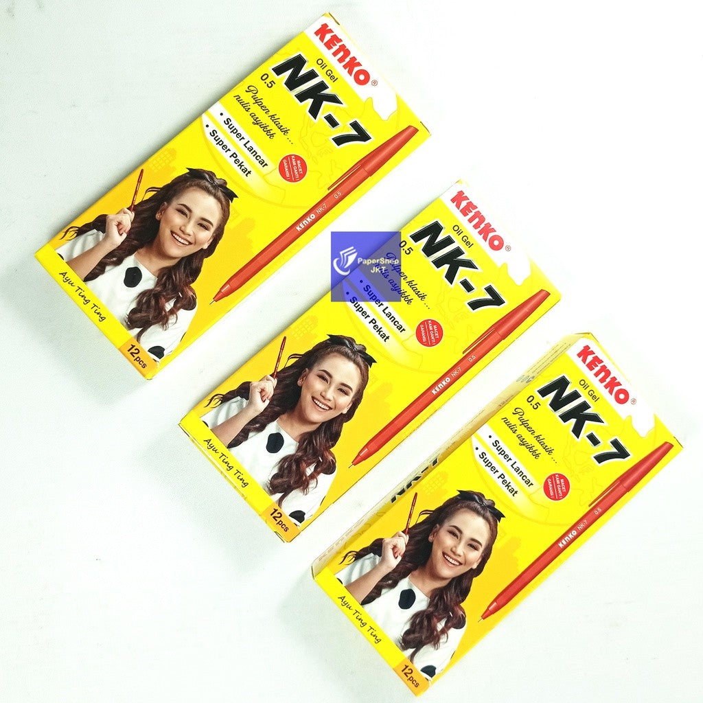 KENKO - nk-7 pen oil gel pulpen merah - pcs