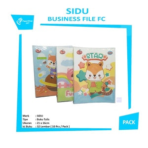 SIDU - Buku Tulis Anak Sekolah Bergaris isi 10 Buku / 32 Lembar Random Motif Cover - Pack