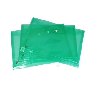 FOLDER ONE - Map Kancing Plastik Ukuran Folio - Hijau / Lusin