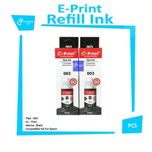 E-Print - Refill Printer Tinta Printer Epson 003 Warna - Hitam 75ml - Pcs - BLACK
