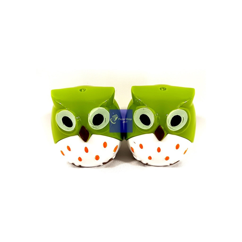 Pencil Sharpener-Rautan Lucu Motif Burung Hantu Berwarna-Per Pcs