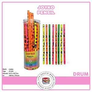 Joyko - Pensil Kayu 2B P-123 Pensil Anak Lucu - Drum