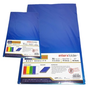 INTERX - Plastik Jilid Mika Emboss Uk F4 - Pack - Biru