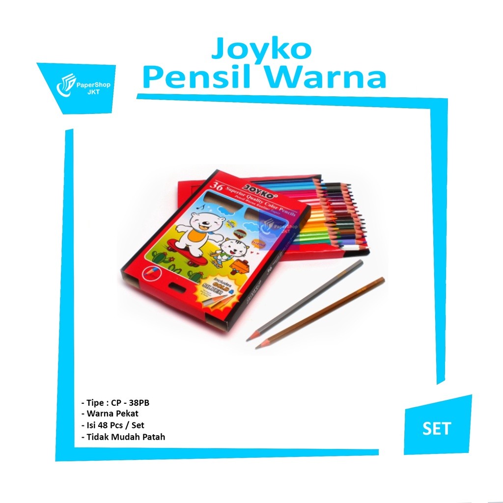 JOYKO- CP-48PB Pensil Warna Panjang - SET