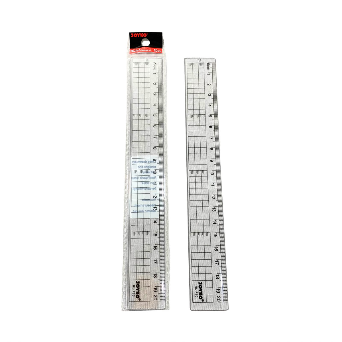 JOYKO - Penggaris Plastik Transparan RL-P20 Plastic Ruler 20 cm - PCS