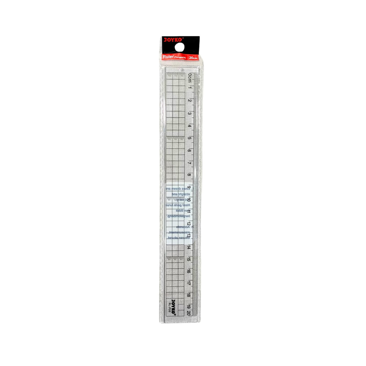 JOYKO - Penggaris Plastik Transparan RL-P20 Plastic Ruler 20 cm - PCS
