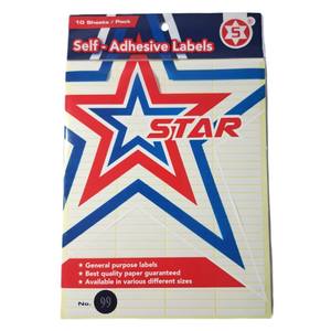 STAR - Label Putih Polos/Bermotif Self Adhesive Labels - PAD - No. 99S