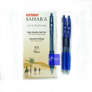 KENKO - Gel Pen - Pulpen Gel Sahara Warna 0.5mm - Pcs - Biru