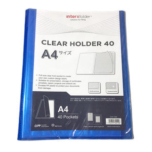 InterXFolder - Dokumen Clear Holder isi 40 Pocket A4 - PCS - Biru