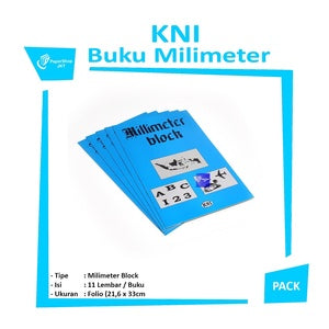 KNI - Buku Catatan Milimeter Block Ukuran F4 isi 11 Lembar Kertas/Buku Besar - Pcs