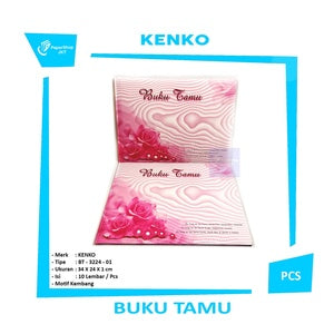 KENKO - Buku Catatan Terima Tamu BT 3224 Motif Kembang 01 Pink isi 10 Lembar/Buku - Pcs