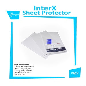INTER X Folder - Sheet Protector PP Pockets F4 Isi 10 Lembar - Pack