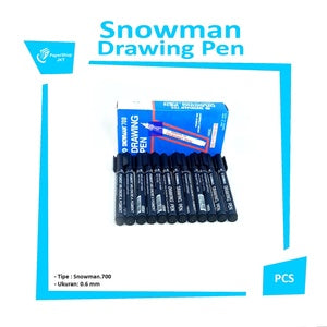 SNOWMAN - Drawing Pen 0.6 700 Hitam - Pcs