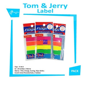 TOM & JERRY - Label Transparent Flags TJ 44 - 5 Color - Pad