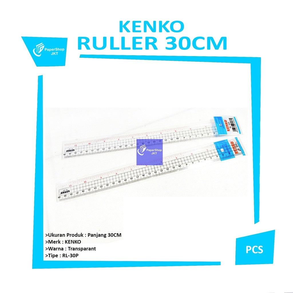 KENKO - penggaris plastik panjang 30cm - pcs