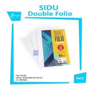 SIDU - Kertas Double Folio Bergaris 100 Lembar 32 x 42 cm - Pack