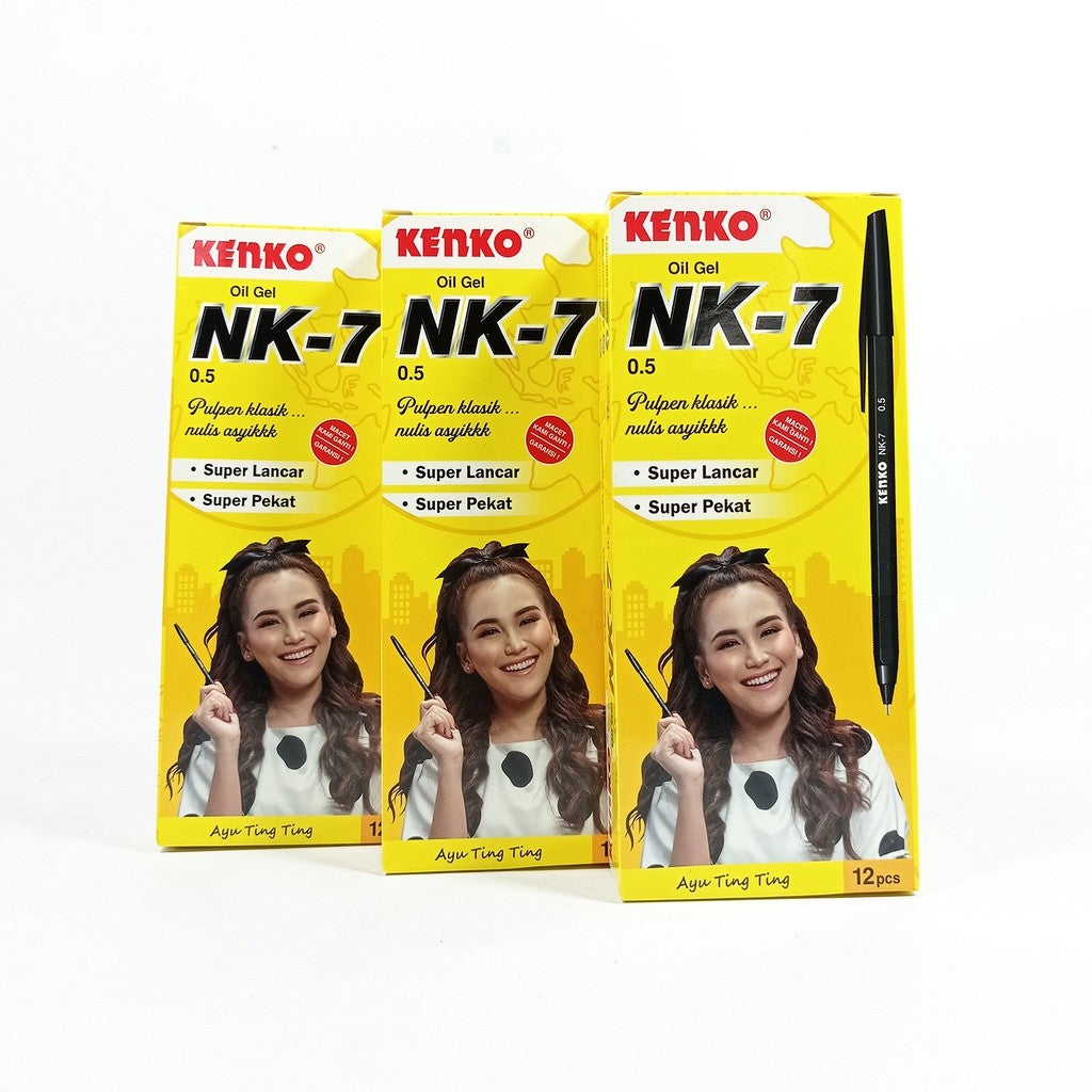 KENKO - NK-7 Pen Oil Gel Pulpen - HItam - Pcs