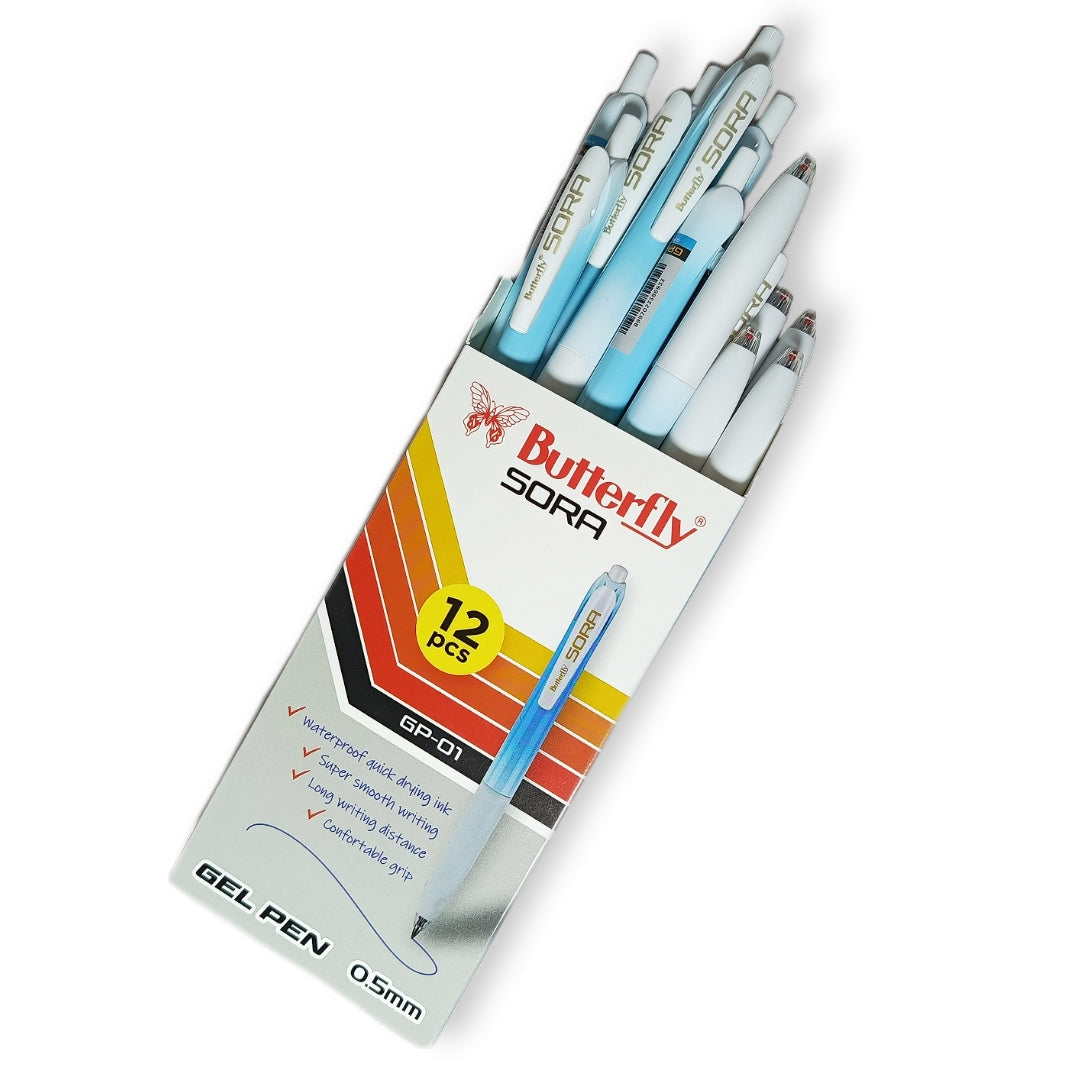 BUTTERFLY - Sora Gel Pen GP01 Warna Biru - PCS