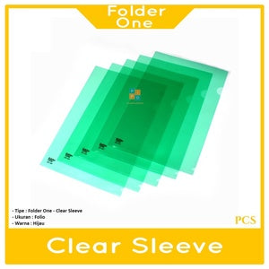 Folder One - Map L - Map Bening  Folio F4 Warna - Lusin - HIJAU