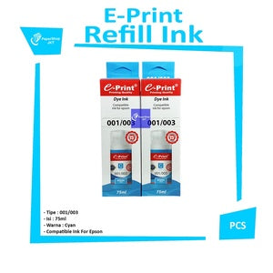 E-Print - Refill Printer Tinta Printer Epson 003 Warna - Hitam 75ml - Pcs - CYAN