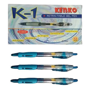 KENKO - Pulpen Varian Pena Gel Pen K1 0.5 mm Hitam dan Biru - Lusin / K-1 / Biru