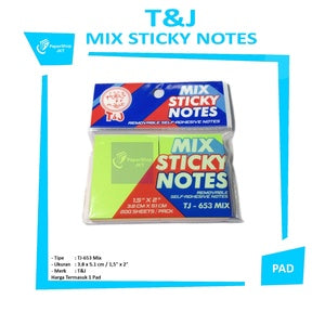 T&J - Sticky Notes TJ-653 Mix 3.8 x 5.1 cm - PAD