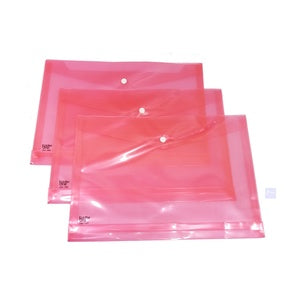 FOLDER ONE - Map Kancing Plastik Ukuran Folio - Merah / Pcs