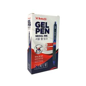 BUTTERFLY - Gel Pen Seoul Ink Pulpen Gel Fine Needle Tip Warna Tinta Variasi - Biru 0.5mm / Lusin