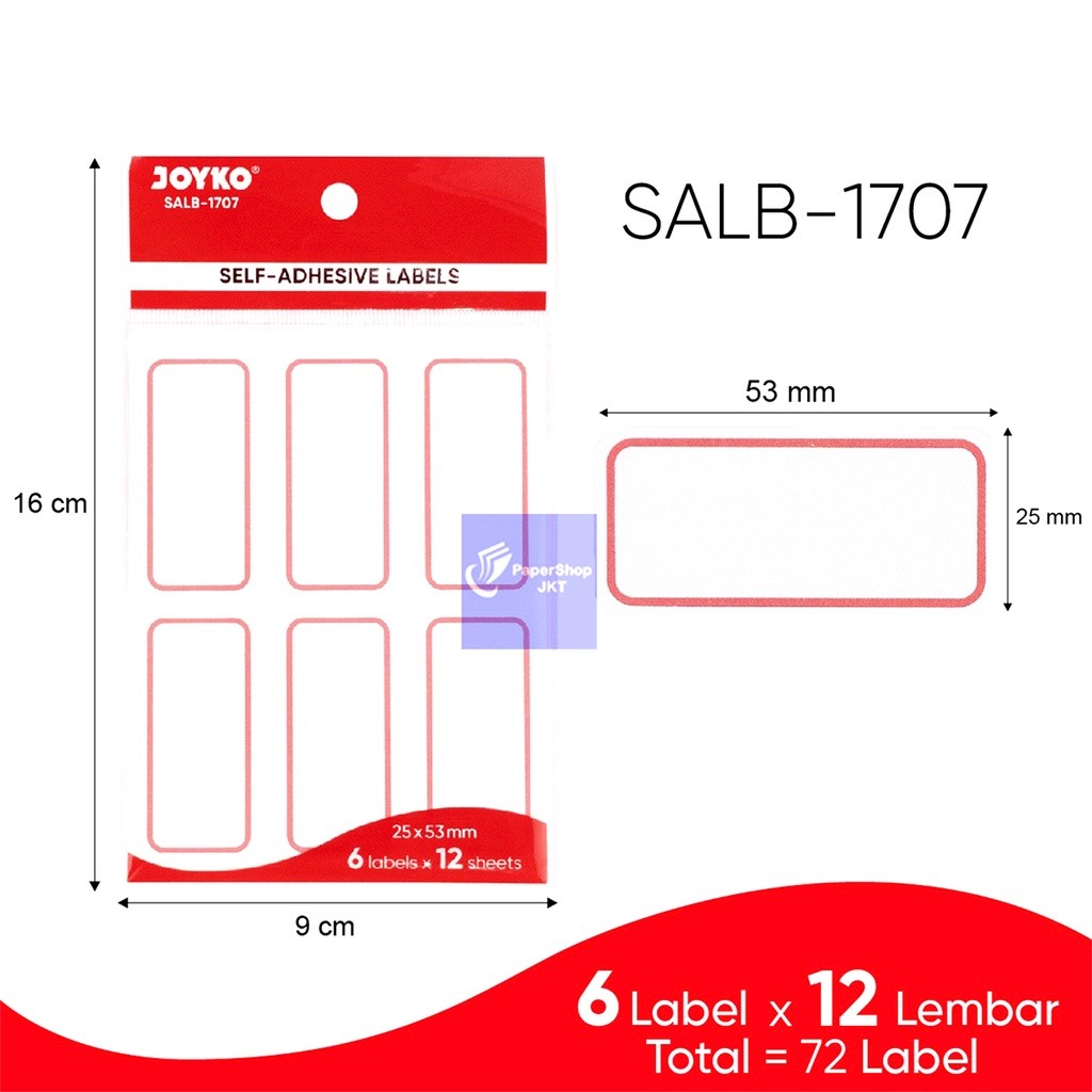 JOYKO - Self Adhesive Labels Salb 1701 - 1715 - Pad