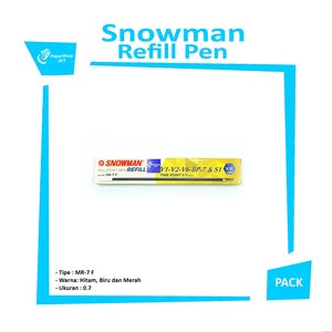 SNOWMAN - Refill Pulpen Isi Ulang Ballpoint V1,V2,V6,BP-7 - S1 - Lusin - Hitam