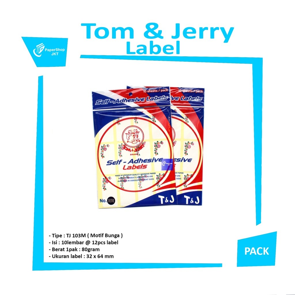 TOM & JERRY - Label Bunga 103 Undangan - Pad