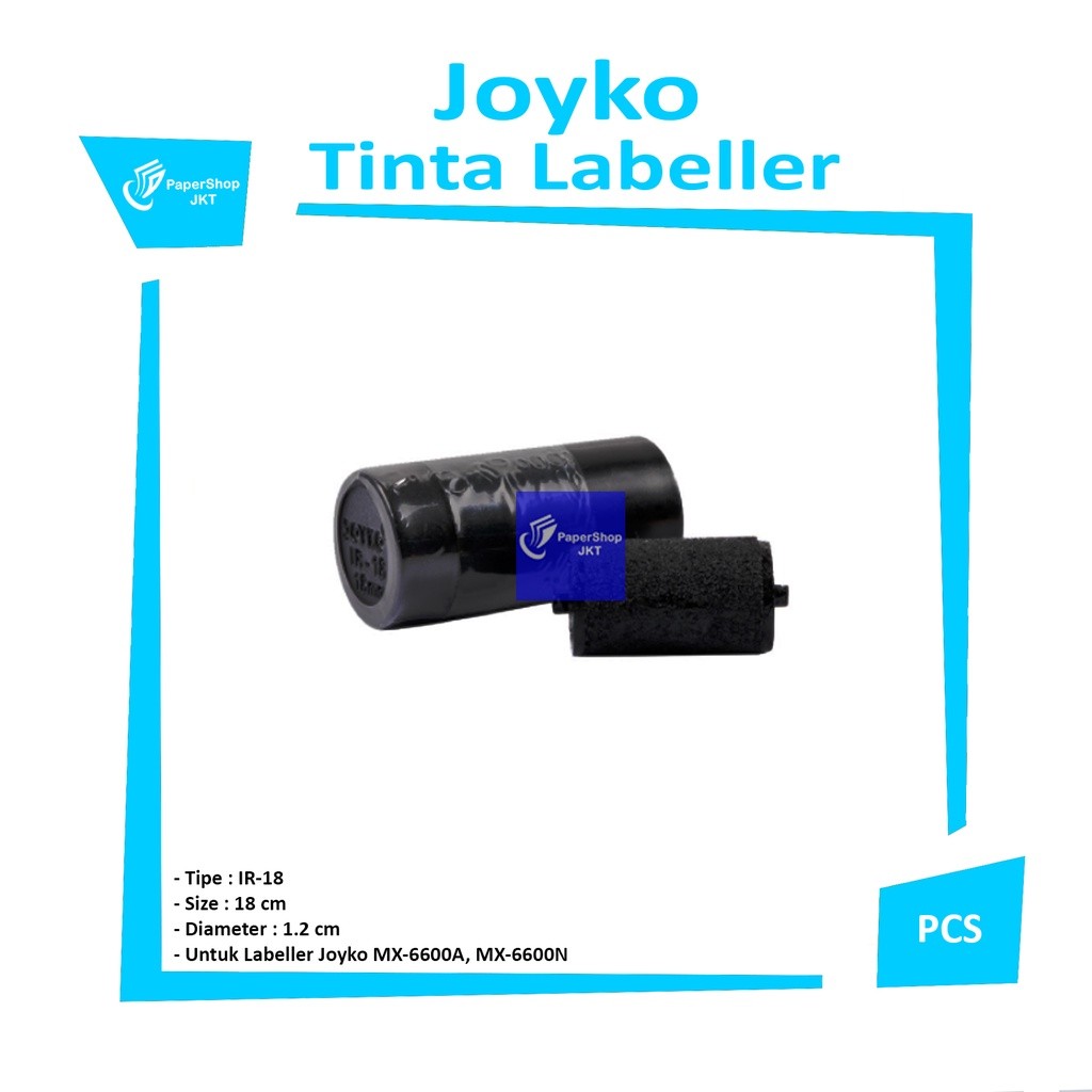 JOYKO - Ink Roller for 2 Line Labeller MX-6600-18MM Tinta Labeller - Pcs