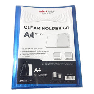 InterXFolder - Dokumen Clear Holder isi 60 Pocket A4 - PCS - Biru
