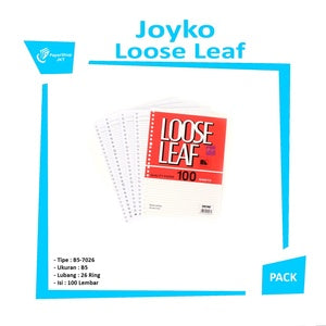 JOYKO - Loose Leaf B5 isi 100 lembar - Refill Kertas Binder Bergaris - Pack