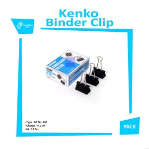 KENKO - Binder Clip 200 - Penjepit Klip Kertas Dokumen File Besar - Pack