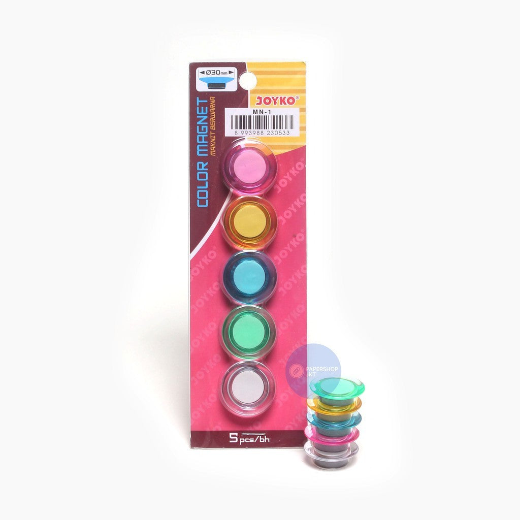 JOYKO - Magnet Papan Tulis Warna MN-1 Bulat Transparan - Pack